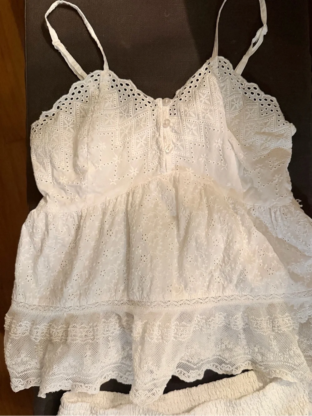 Joie White Eyelet Lace Cami & Short Sleep Set